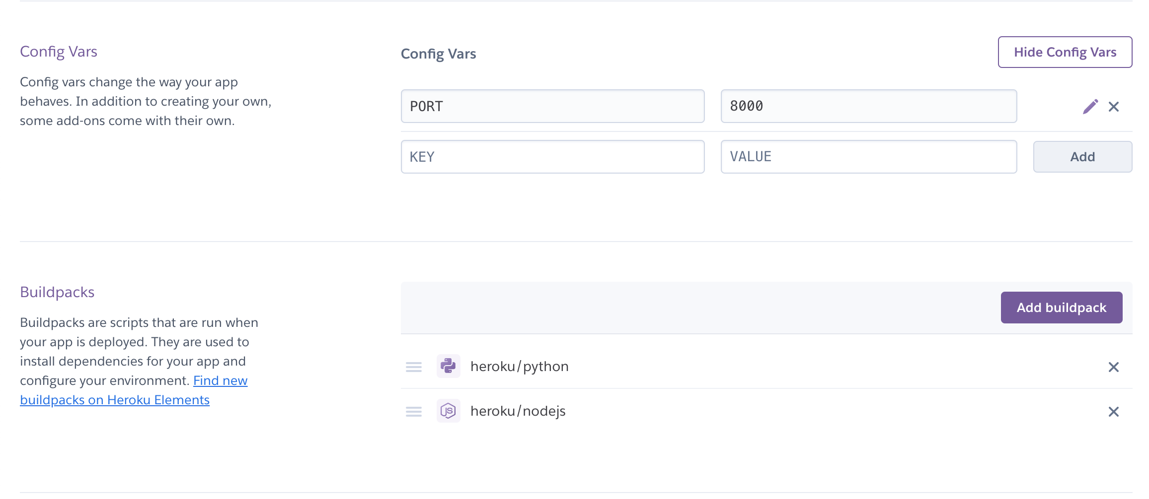 Config Vars and Buildpacks